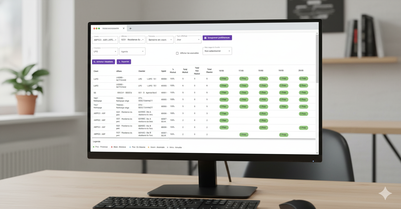 Écran de reporting et tableaux de bord JMD
